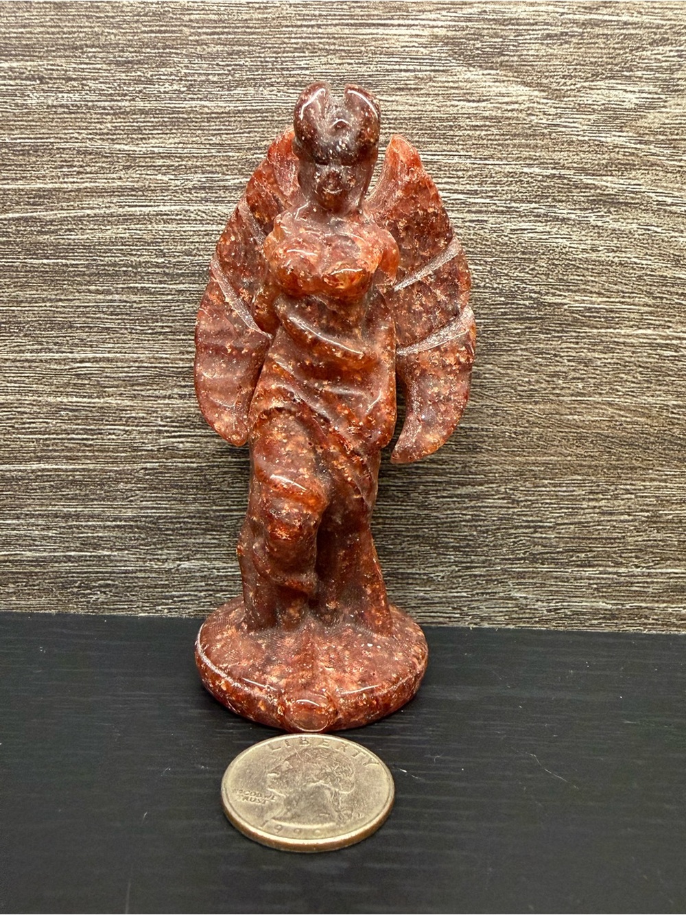 Fire Quartz Lilith Goddess Statue Carving